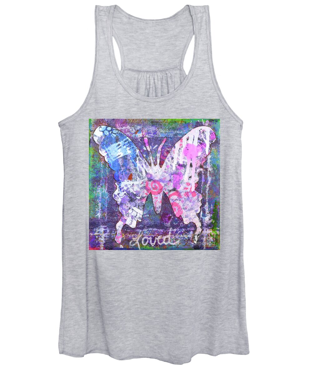 Crisman Women's Tank Top featuring the painting Loved Butterfly by Lisa Crisman