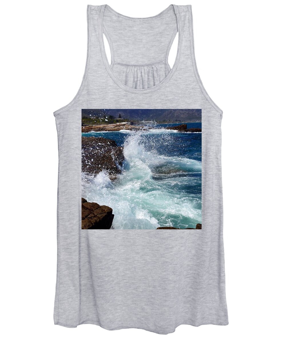 Beautiful Women's Tank Top featuring the photograph Loved The #waves Crashing At #hermanus by Krish Chetty