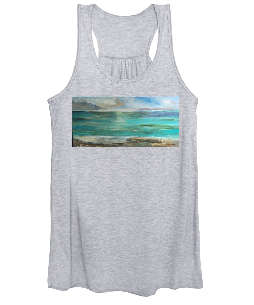 Beach Women's Tank Top featuring the painting Magical Beach Moment by Linda Kegley