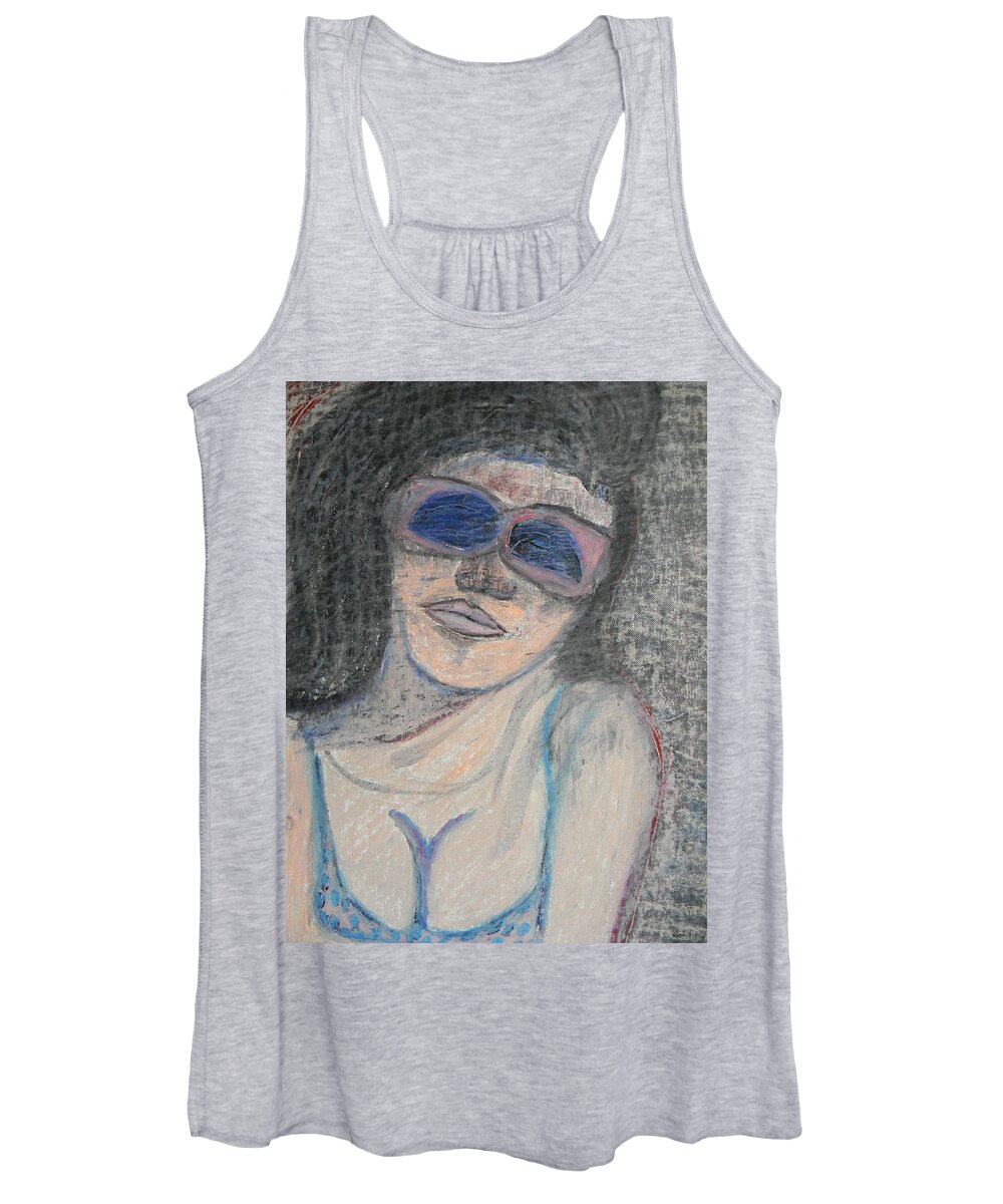 Woman Women's Tank Top featuring the painting Maine Woman by Marwan George Khoury