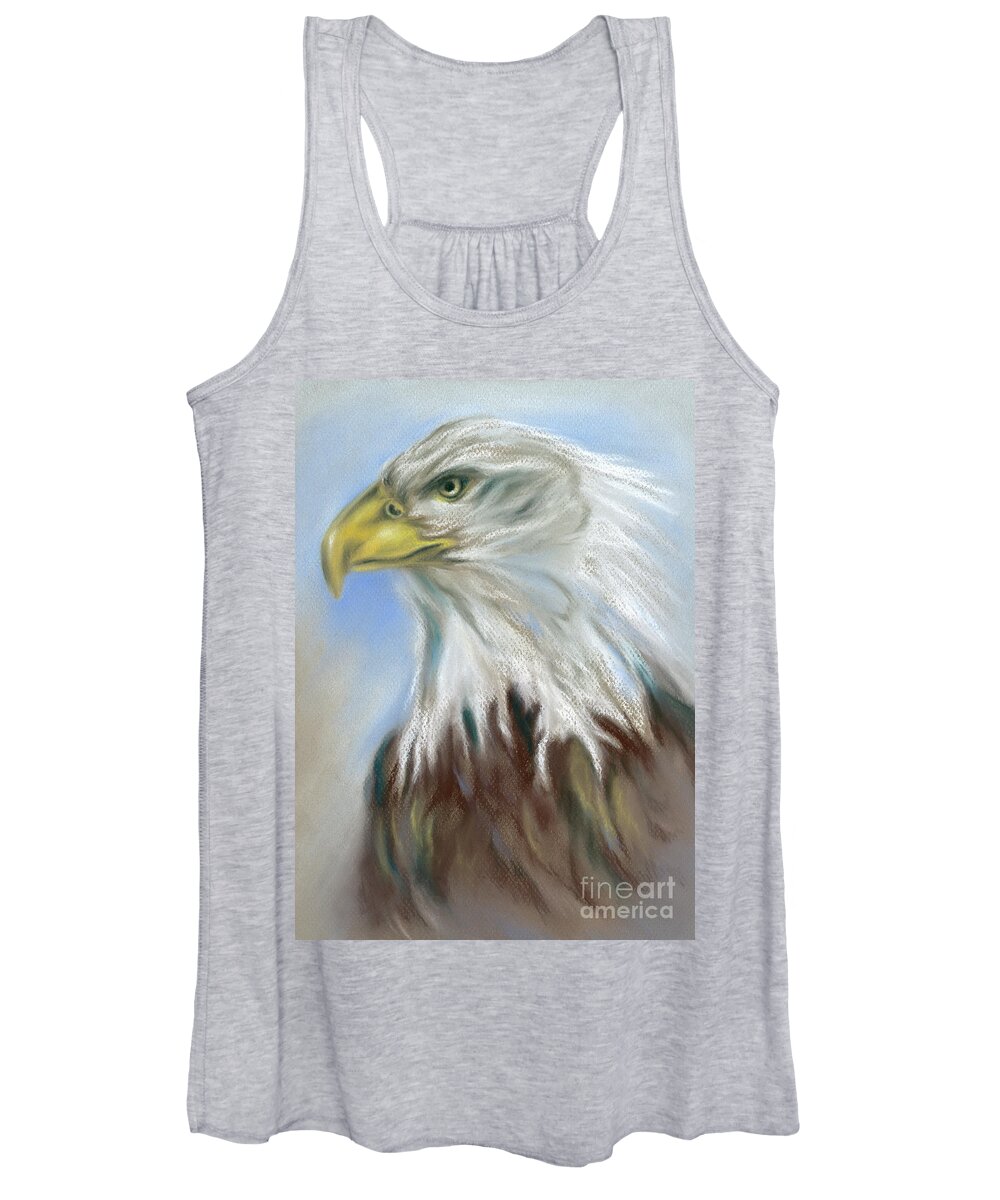 Bird Women's Tank Top featuring the painting Majestic Bald Eagle by MM Anderson