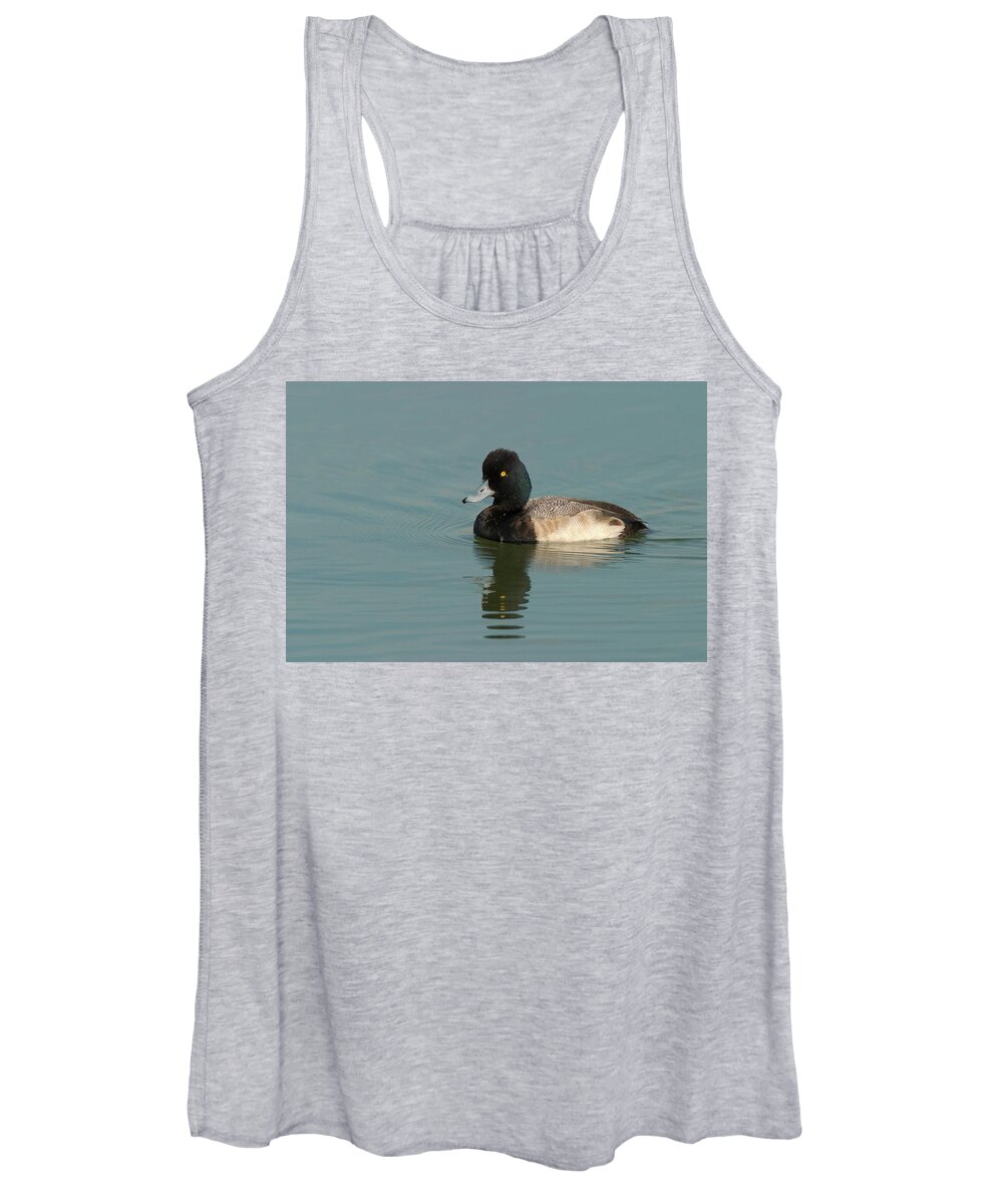 Lesser Scaup. Male Women's Tank Top featuring the photograph Male Lesser Scaup by Ram Vasudev