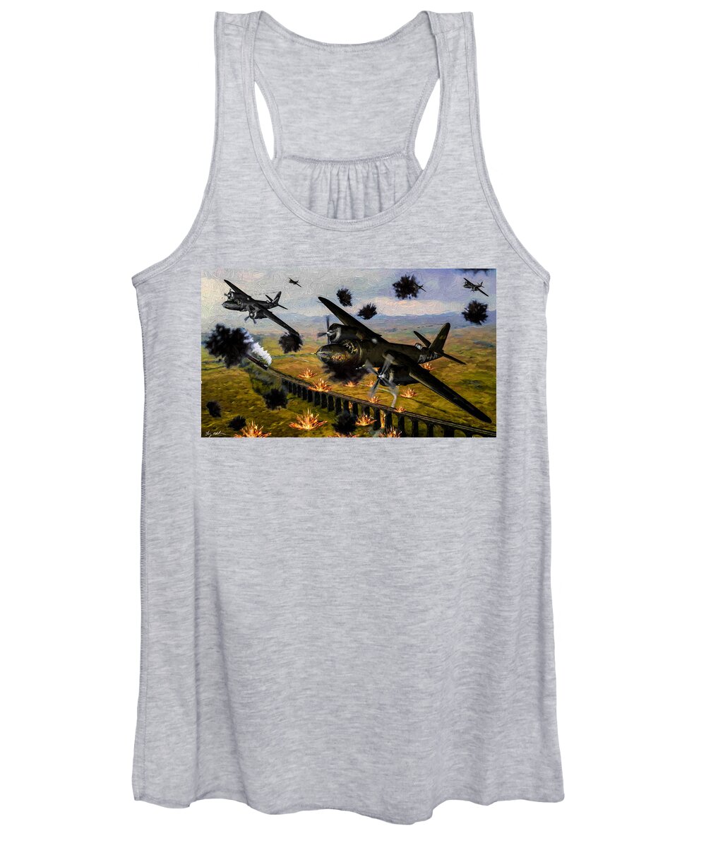 8th Usaaf Women's Tank Top featuring the digital art Marauder Strike - Oil by Tommy Anderson