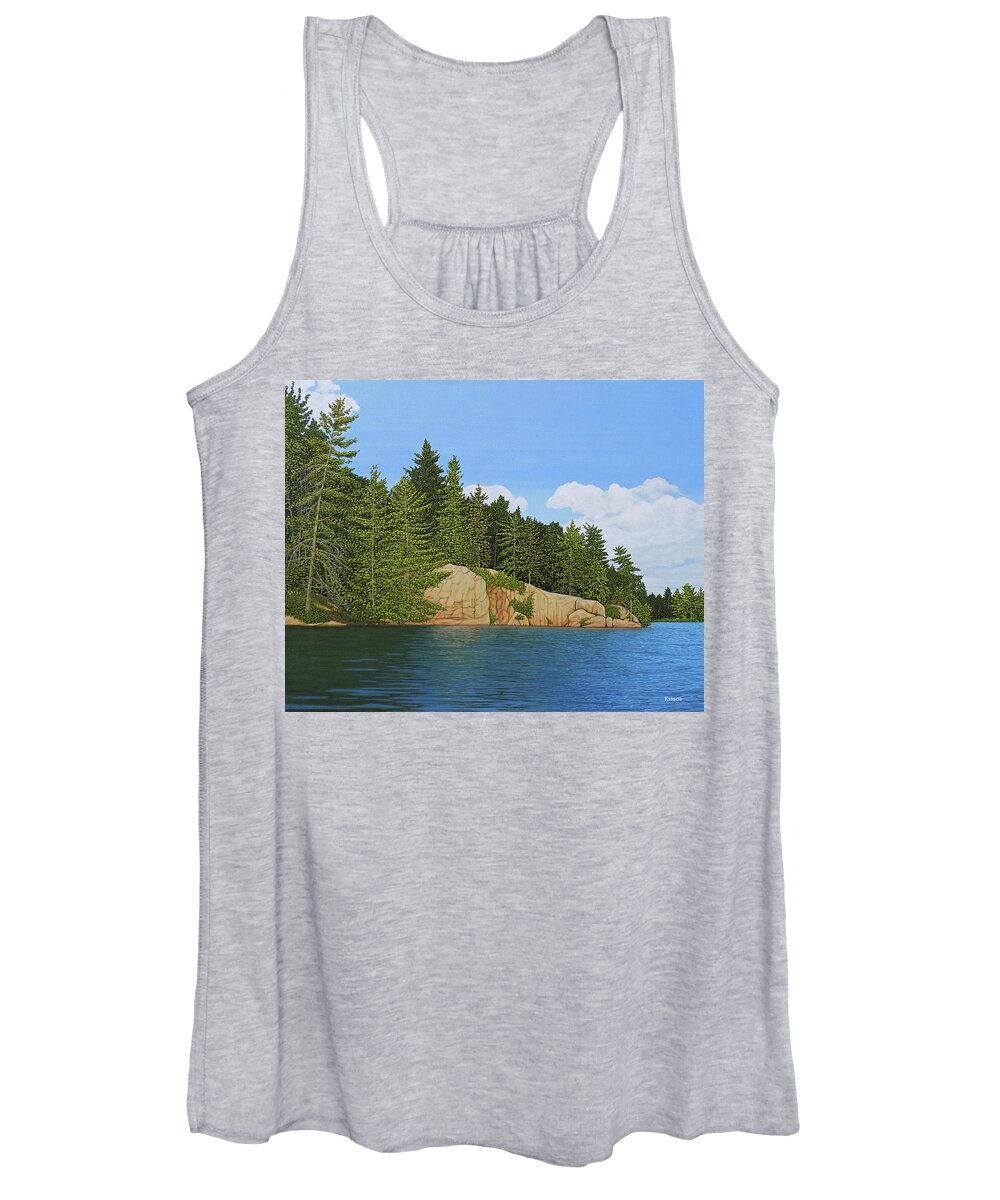 Muskoka Women's Tank Top featuring the painting Matthew's Paddle by Kenneth M Kirsch