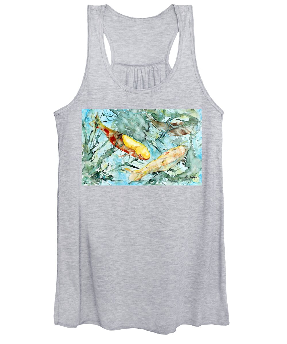 Maui Women's Tank Top featuring the painting Maui Koi Watercolor by Kimberly Walker