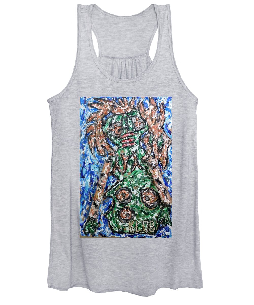 Mayan Women's Tank Top featuring the mixed media Mayan Snake King Missing Dynasties by Kevin OBrien
