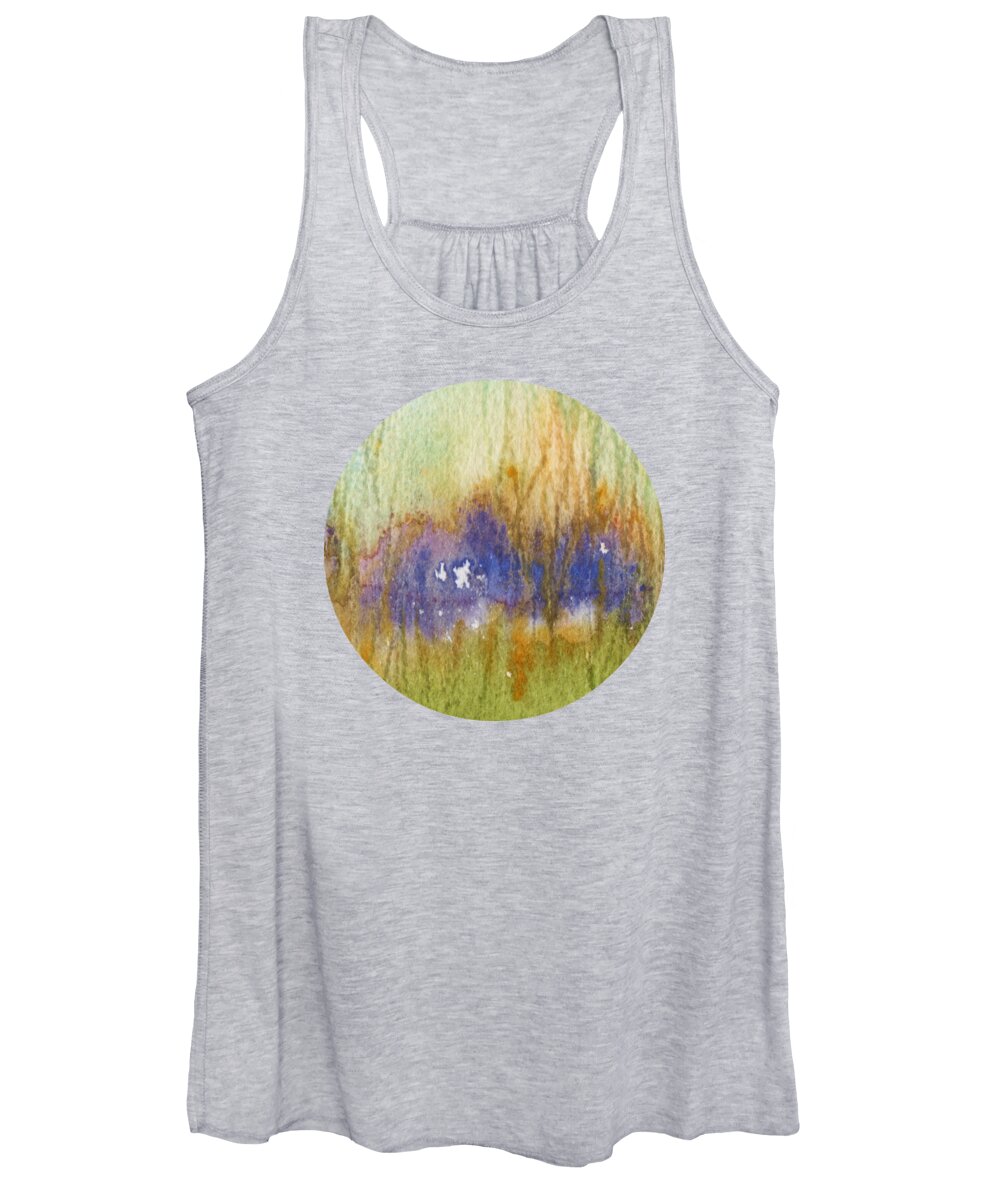 Abstract Women's Tank Top featuring the painting Meadow's Edge by Mary Wolf