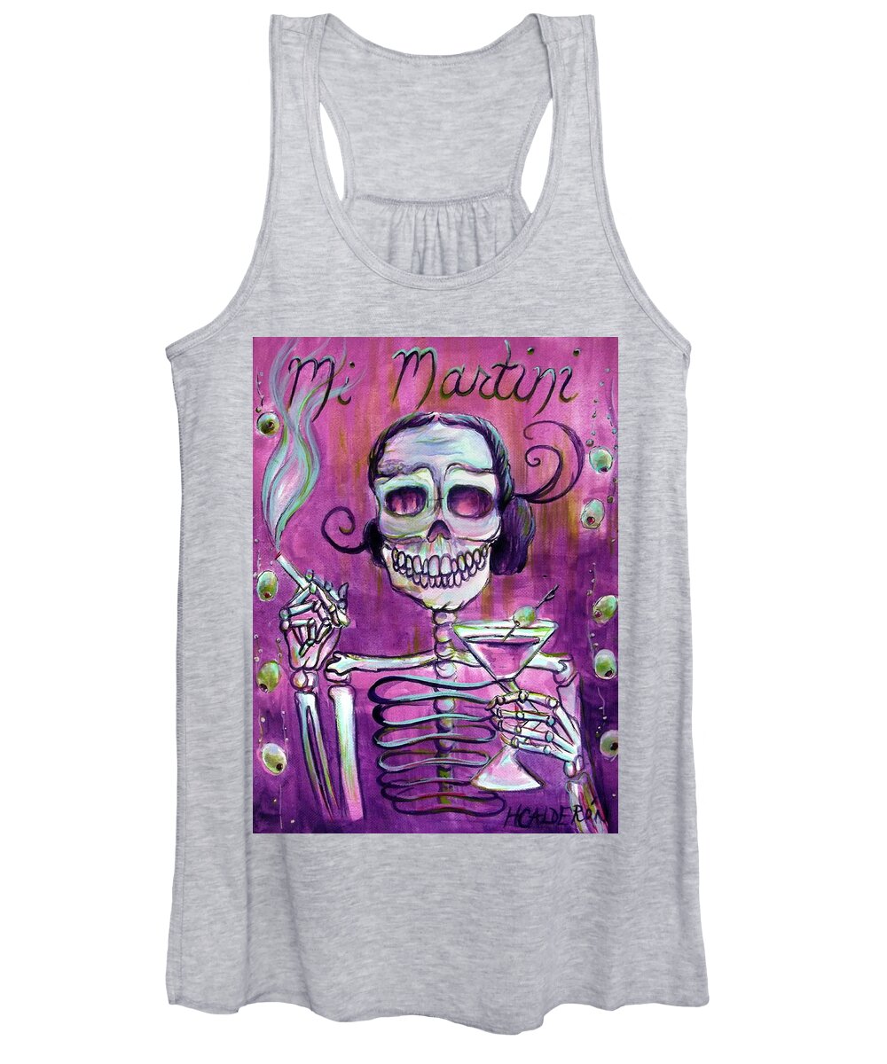 Day Of The Dead Women's Tank Top featuring the painting Mi Martini by Heather Calderon