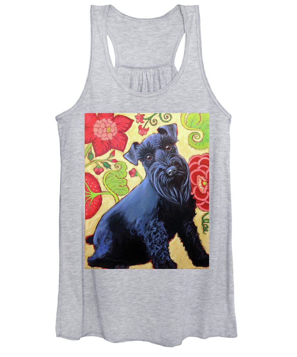 Schnauzer Women's Tank Top featuring the painting Miss Lizzie by Ande Hall