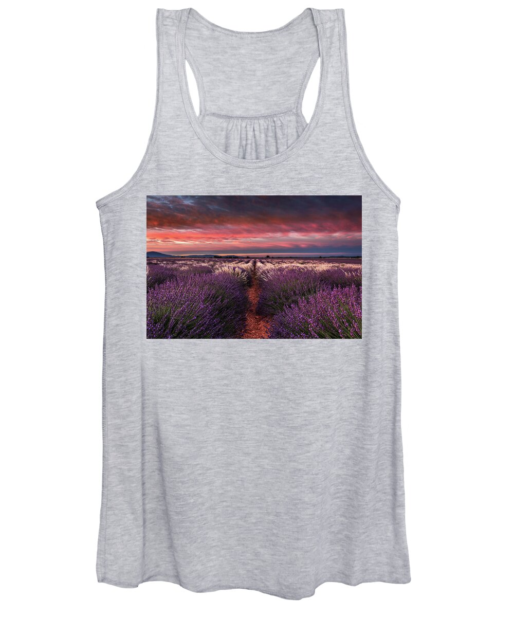 Landscape Women's Tank Top featuring the photograph Mixed fields by Jorge Maia