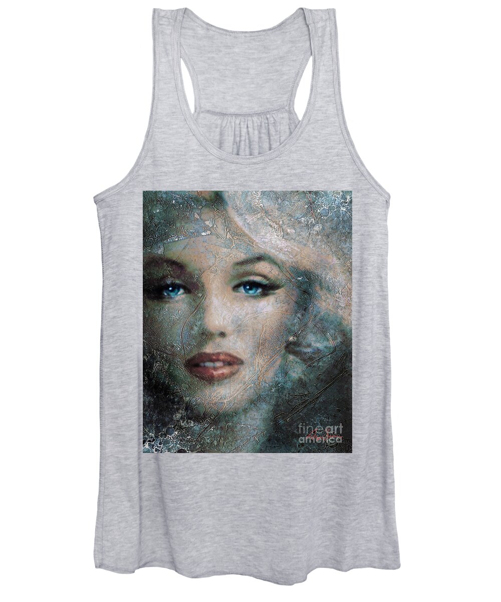 Marilyn Monroe Women's Tank Top featuring the painting MM frozen by Angie Braun
