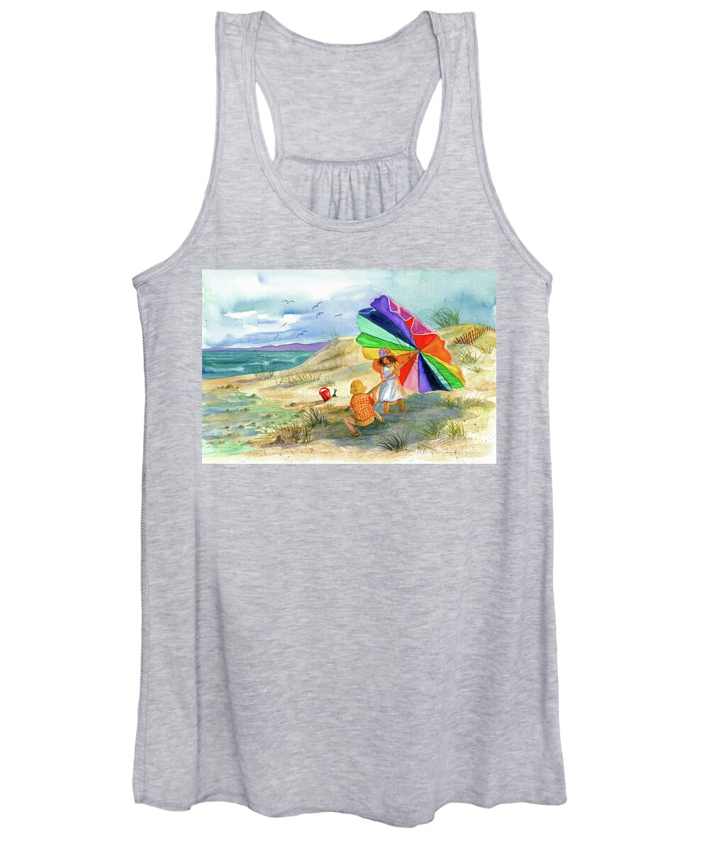 Children Women's Tank Top featuring the painting Moments To Remember by Marilyn Smith