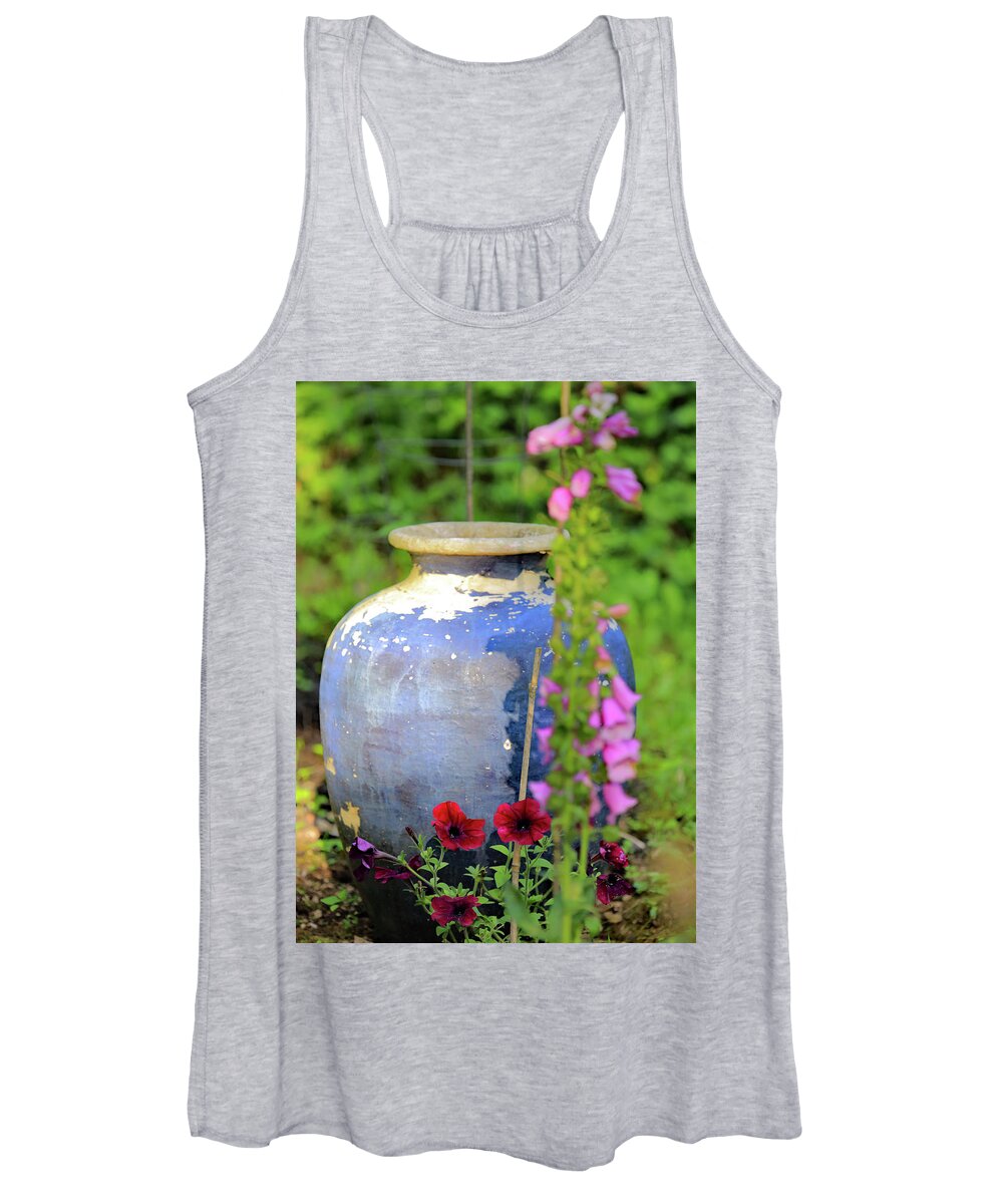 Mom's Blue Vase Women's Tank Top featuring the photograph Mom's Blue Vase by PJQandFriends Photography