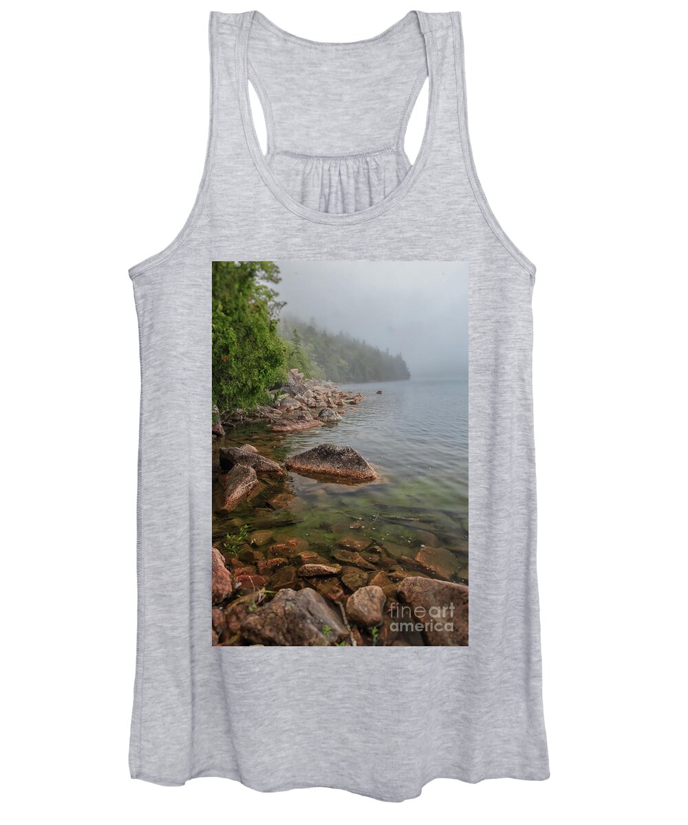 #elizabethdow Women's Tank Top featuring the photograph Moody and Magical Jordan Pond by Elizabeth Dow