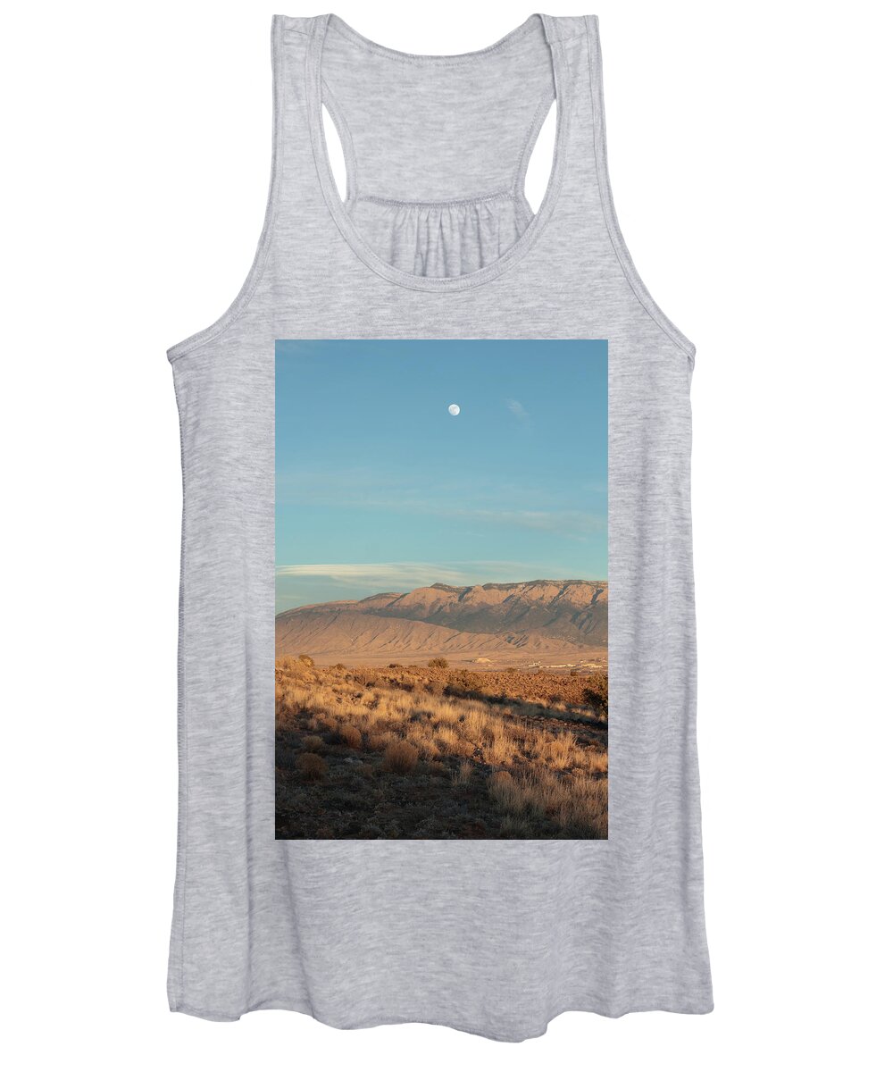 Moon Women's Tank Top featuring the photograph Moon Over Sandia by David Diaz