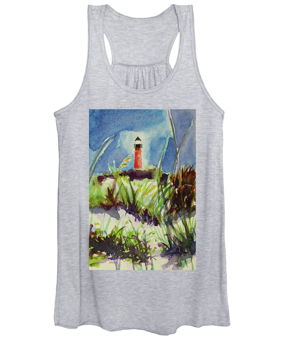 Light House Women's Tank Top featuring the painting Morning at the Lighthouse by Julianne Felton