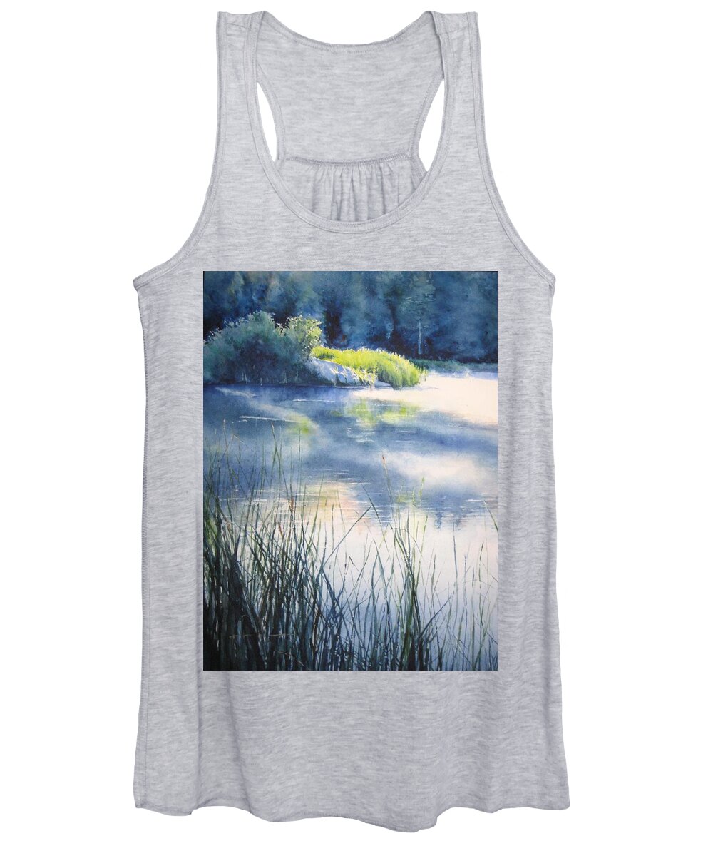 Landscape Women's Tank Top featuring the painting Morning by Barbara Pease