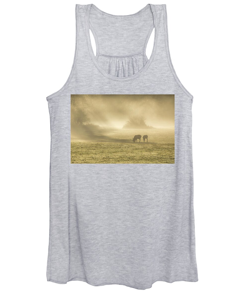 Elk Women's Tank Top featuring the photograph Morning on the Meadows 0725 by Kristina Rinell