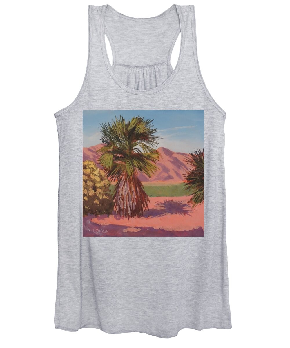 Morning Palm Tree Women's Tank Top featuring the painting Morning Palm Tree by Bill Tomsa