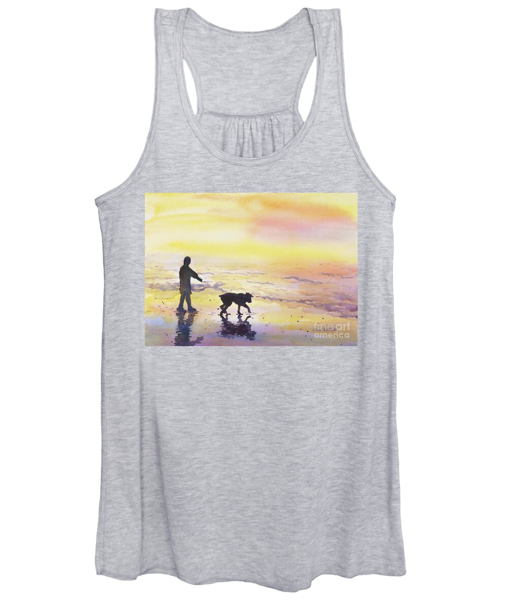 Reflections Women's Tank Top featuring the painting Morning reflections by Lisa Debaets