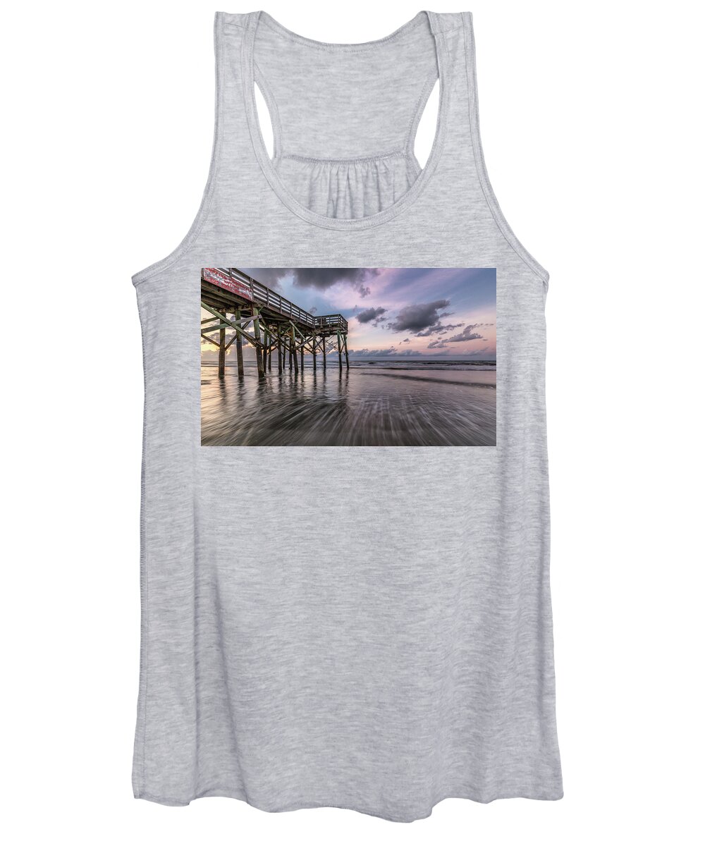 Isle Of Palms Women's Tank Top featuring the photograph Morning Rush Isle of Palms by Donnie Whitaker