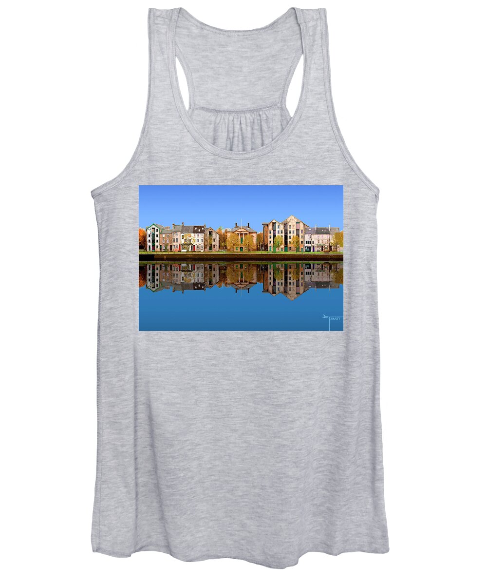 Quayside Women's Tank Top featuring the digital art Morning View of the Quay 2 mini #1 by Joe Tamassy
