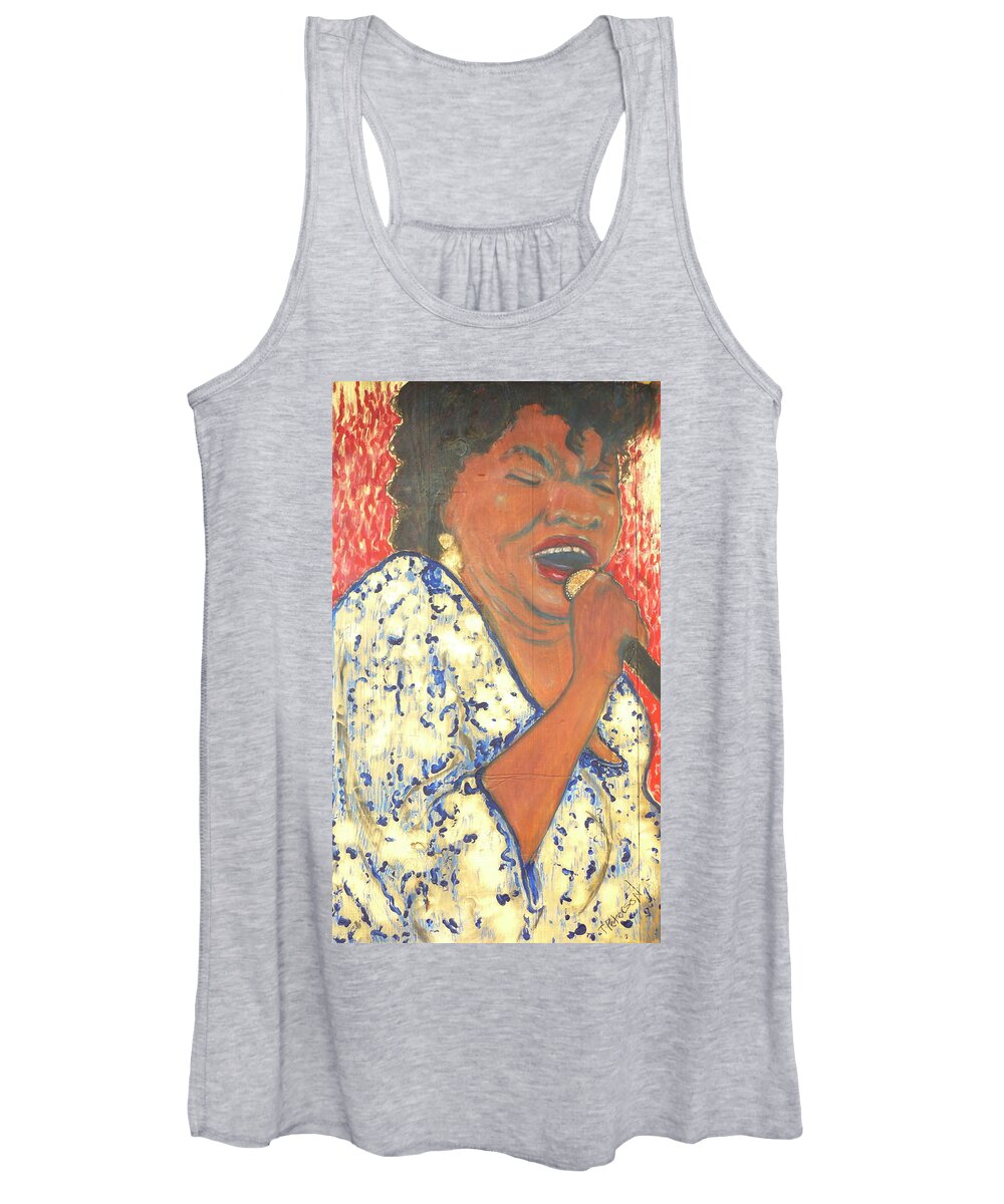Music Women's Tank Top featuring the painting Mother Nature Koko Taylor by Todd Peterson