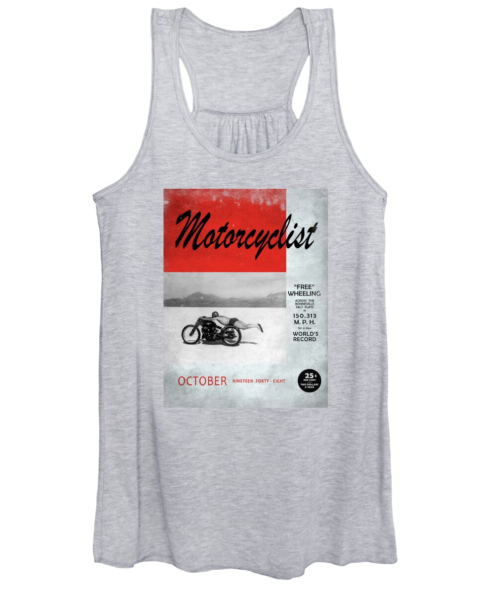 Rollie Free Women's Tank Top featuring the photograph Motorcyclist Magazine - Rollie Free by Mark Rogan