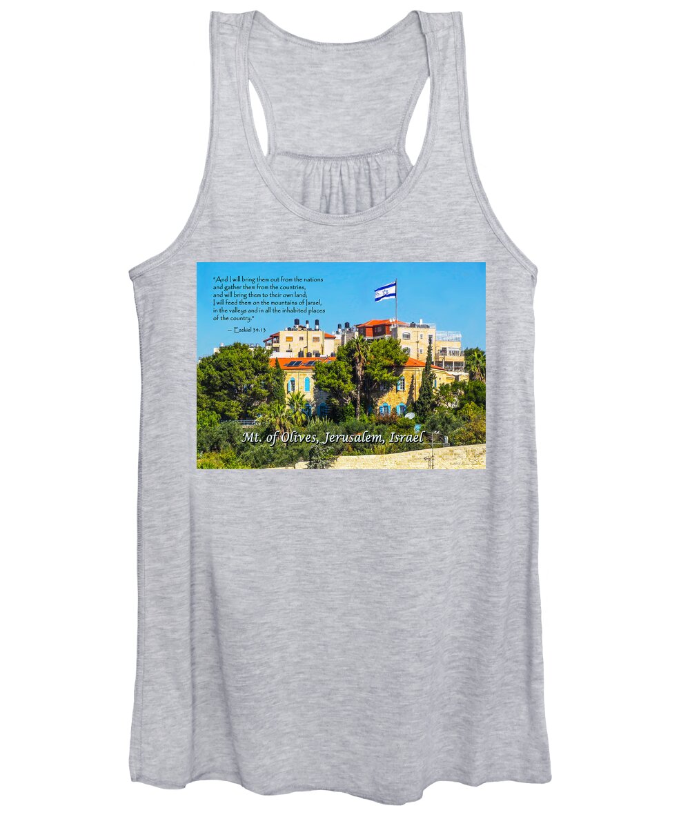 Mount Olives Women's Tank Top featuring the photograph Mount of Olives Vista by Brian Tada