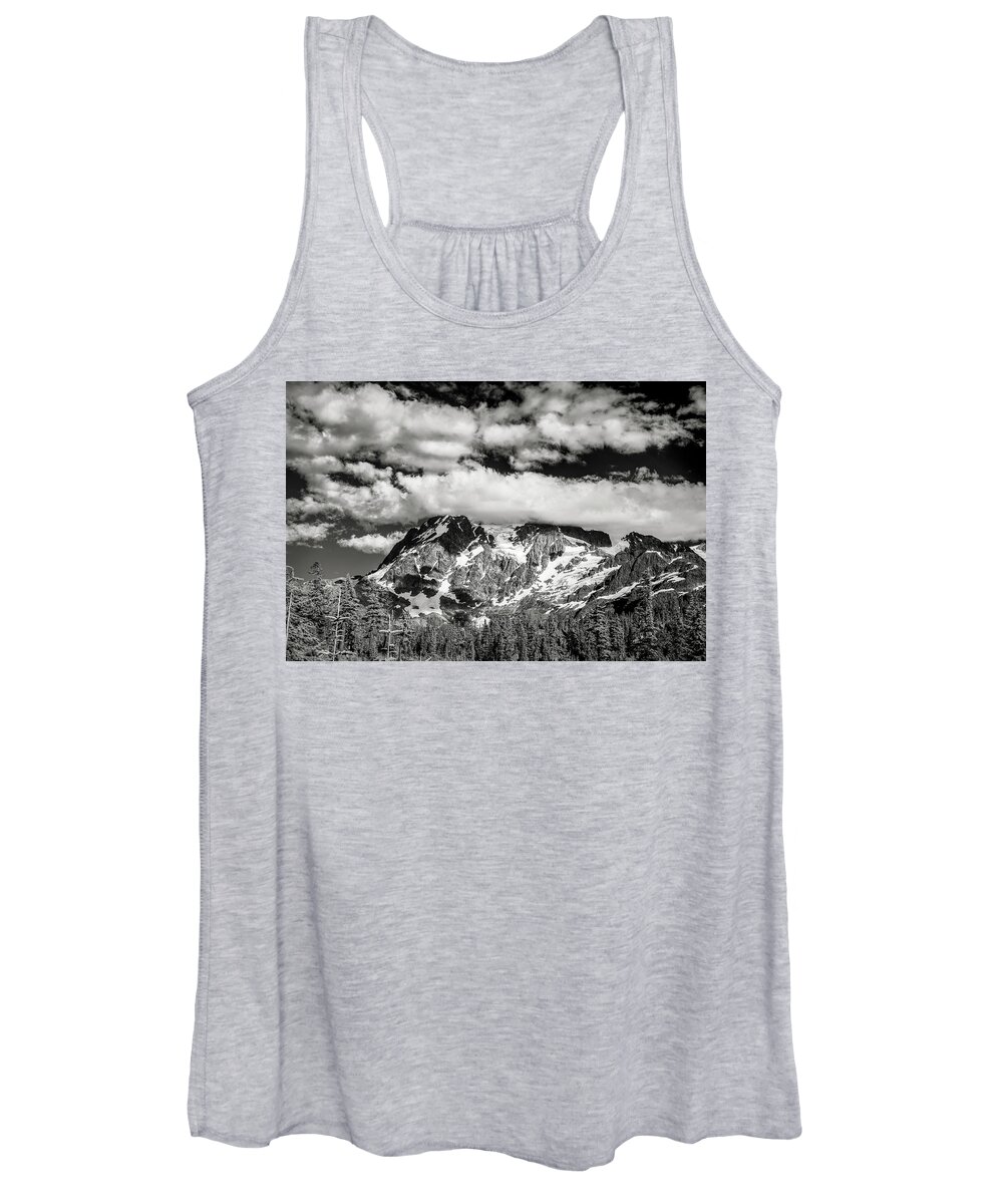 Mount Baker Women's Tank Top featuring the photograph Mount Shuksan Under Clouds by Jon Glaser