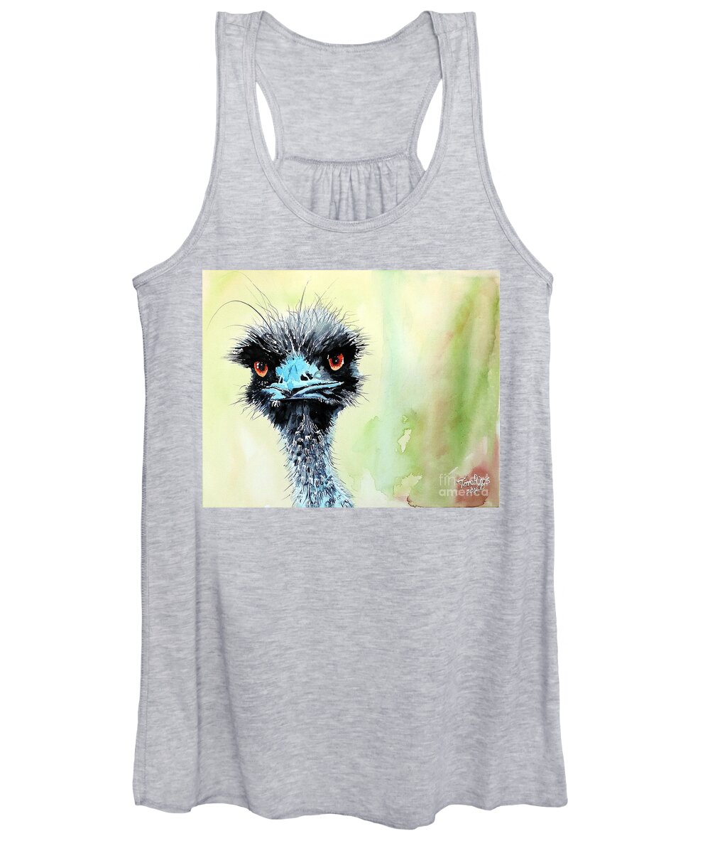 Grumpy Women's Tank Top featuring the painting Mr. Grumpy by Tom Riggs