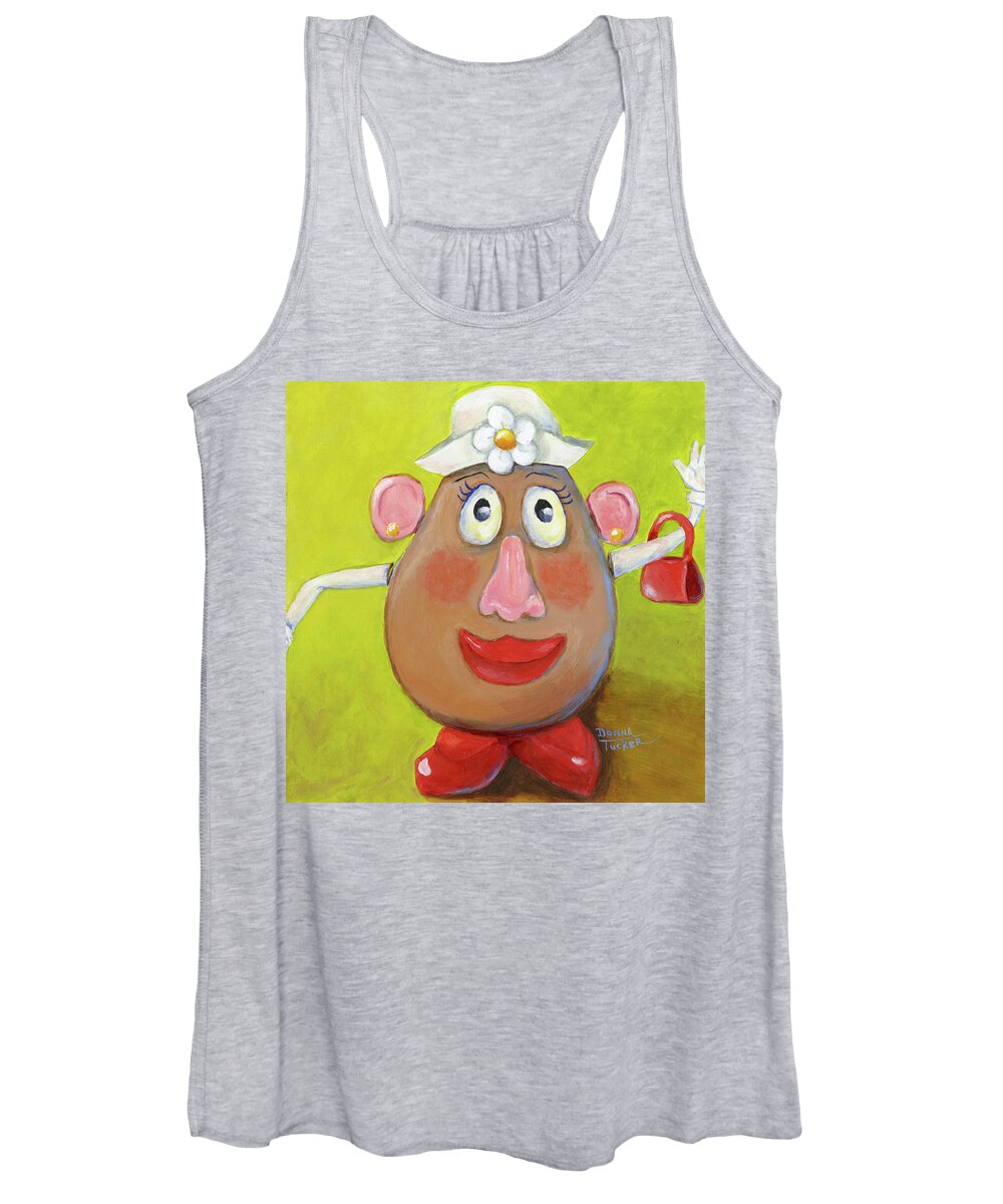 Toy Women's Tank Top featuring the painting Mrs. Potato Head by Donna Tucker