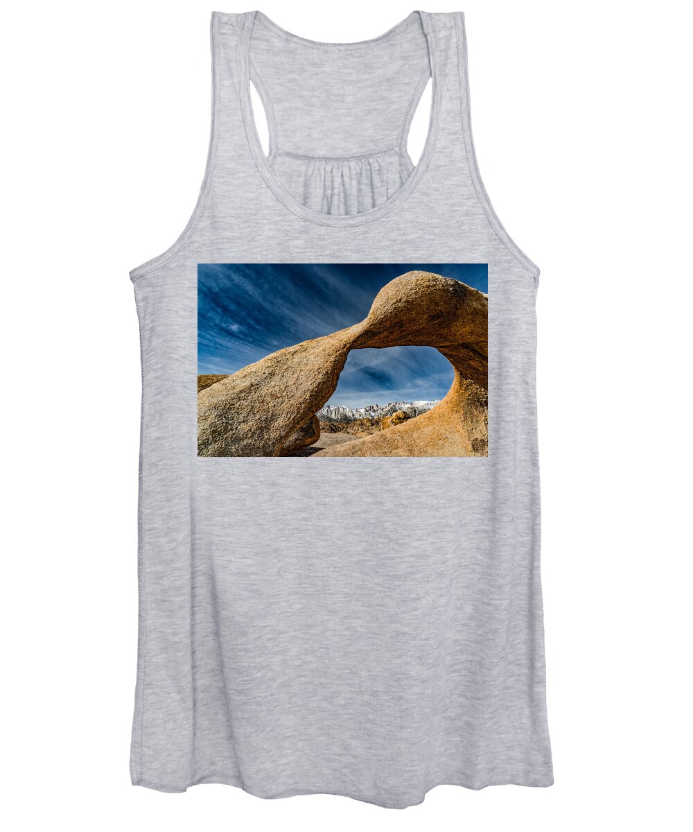 Mountains Women's Tank Top featuring the photograph Mt Whitney Through Mobius Arch by Janis Knight
