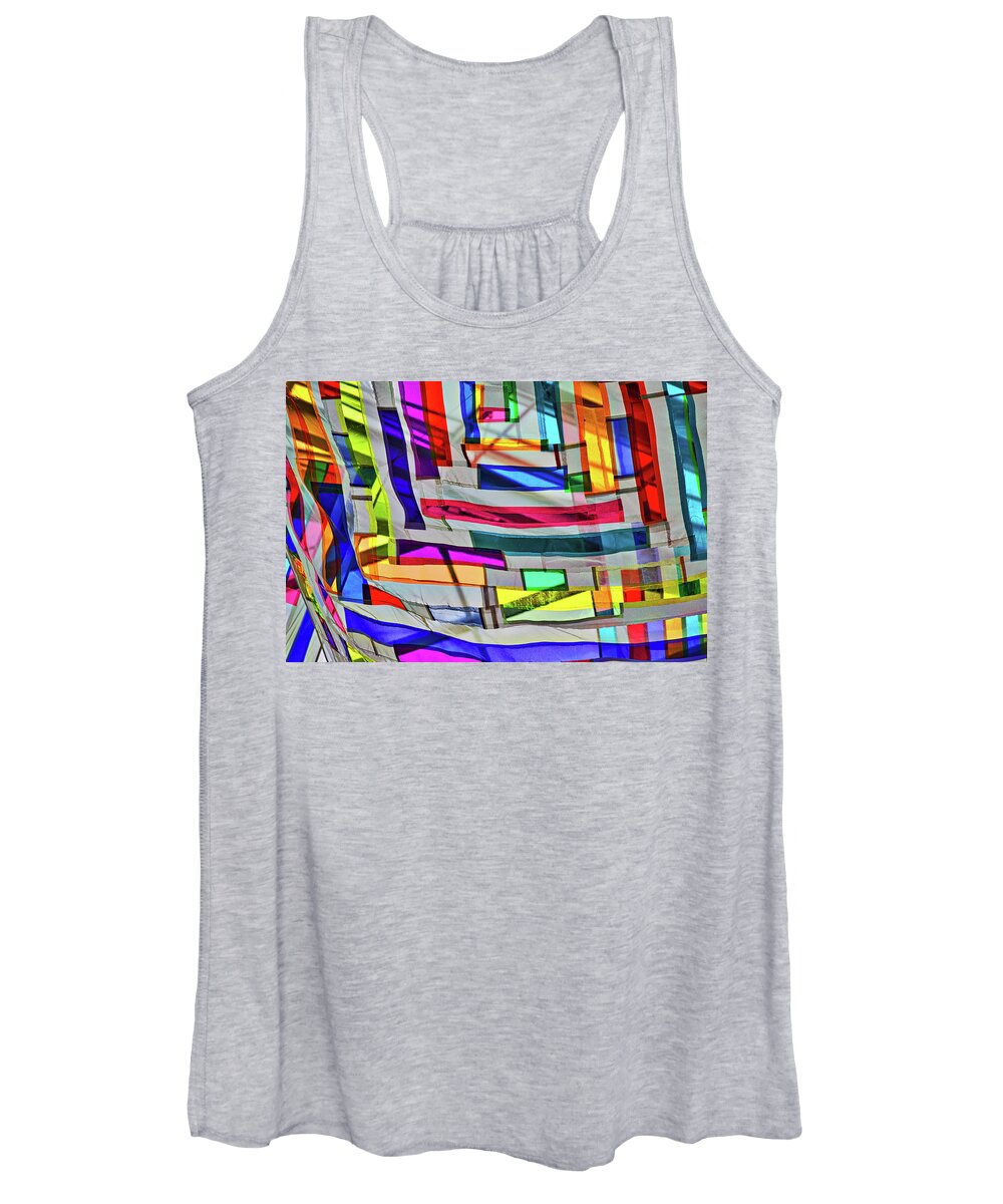 Roanoke Women's Tank Top featuring the photograph Museum Atrium Art Abstract by Stuart Litoff