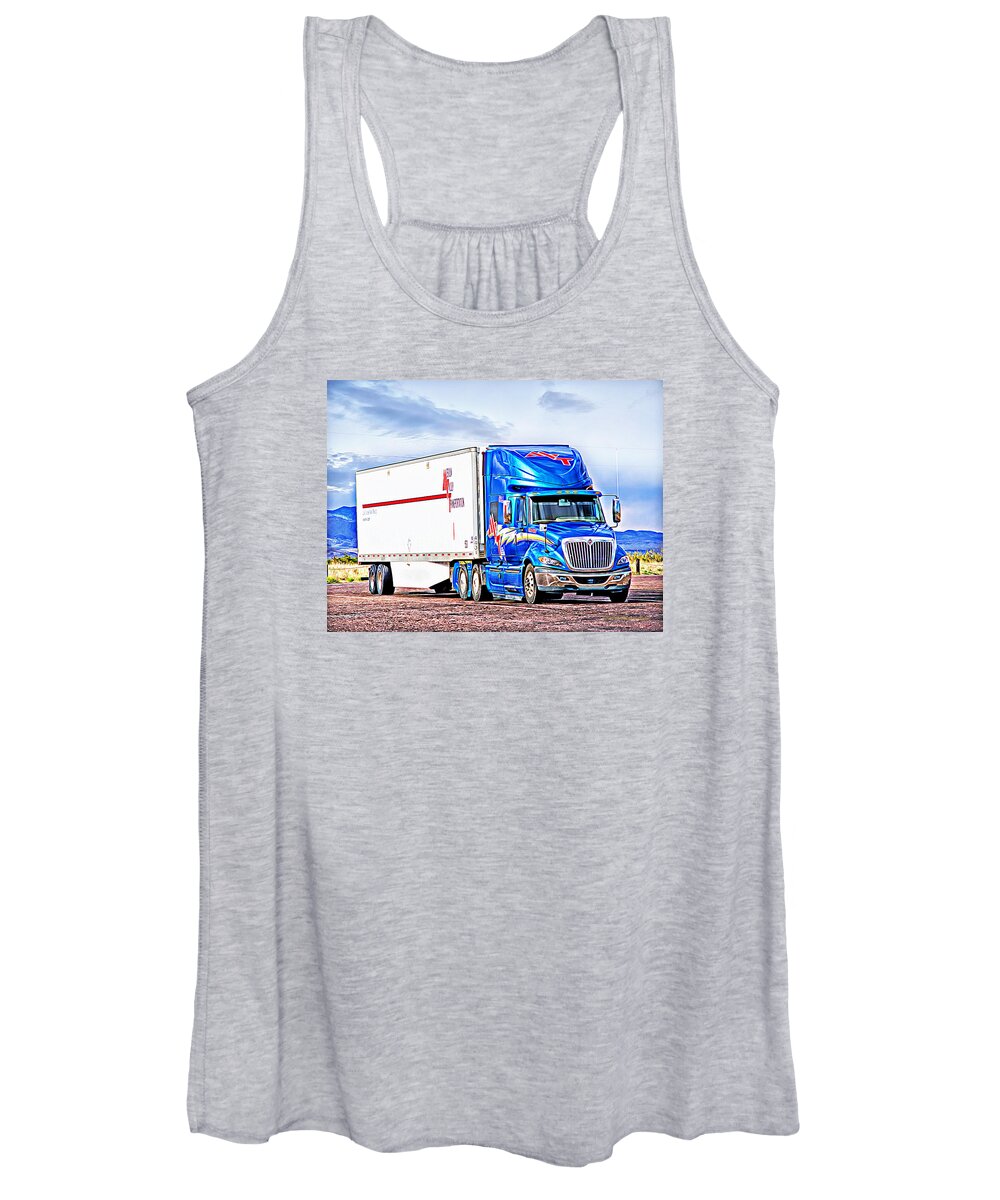 Mesilla Valley Transportation Women's Tank Top featuring the photograph MVT Melting Canvas PhotoArt _1a by Walter Herrit