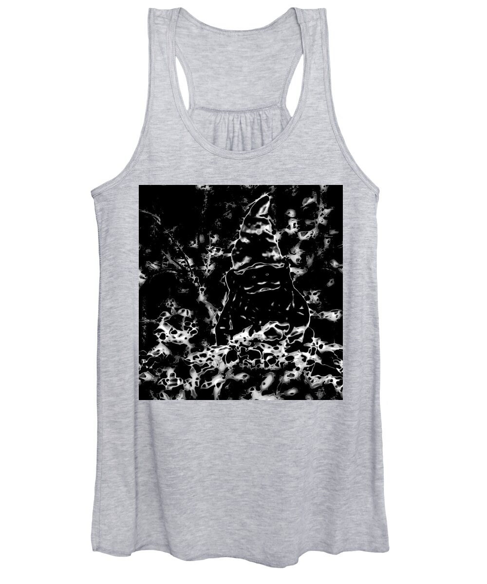 Gnome Women's Tank Top featuring the photograph Mystic Garden Gnome by Gina O'Brien