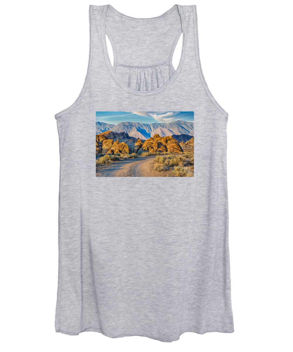 Alabama Hills Women's Tank Top featuring the photograph Near Sunset In The Alabama Hills by Mimi Ditchie