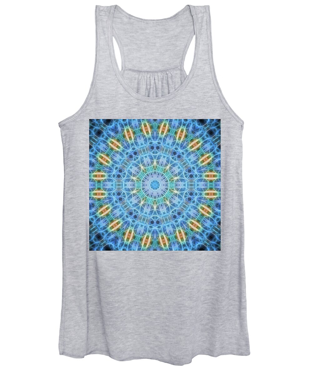 Tao Women's Tank Top featuring the painting Neon Mandala, Nbr 16 by Will Barger