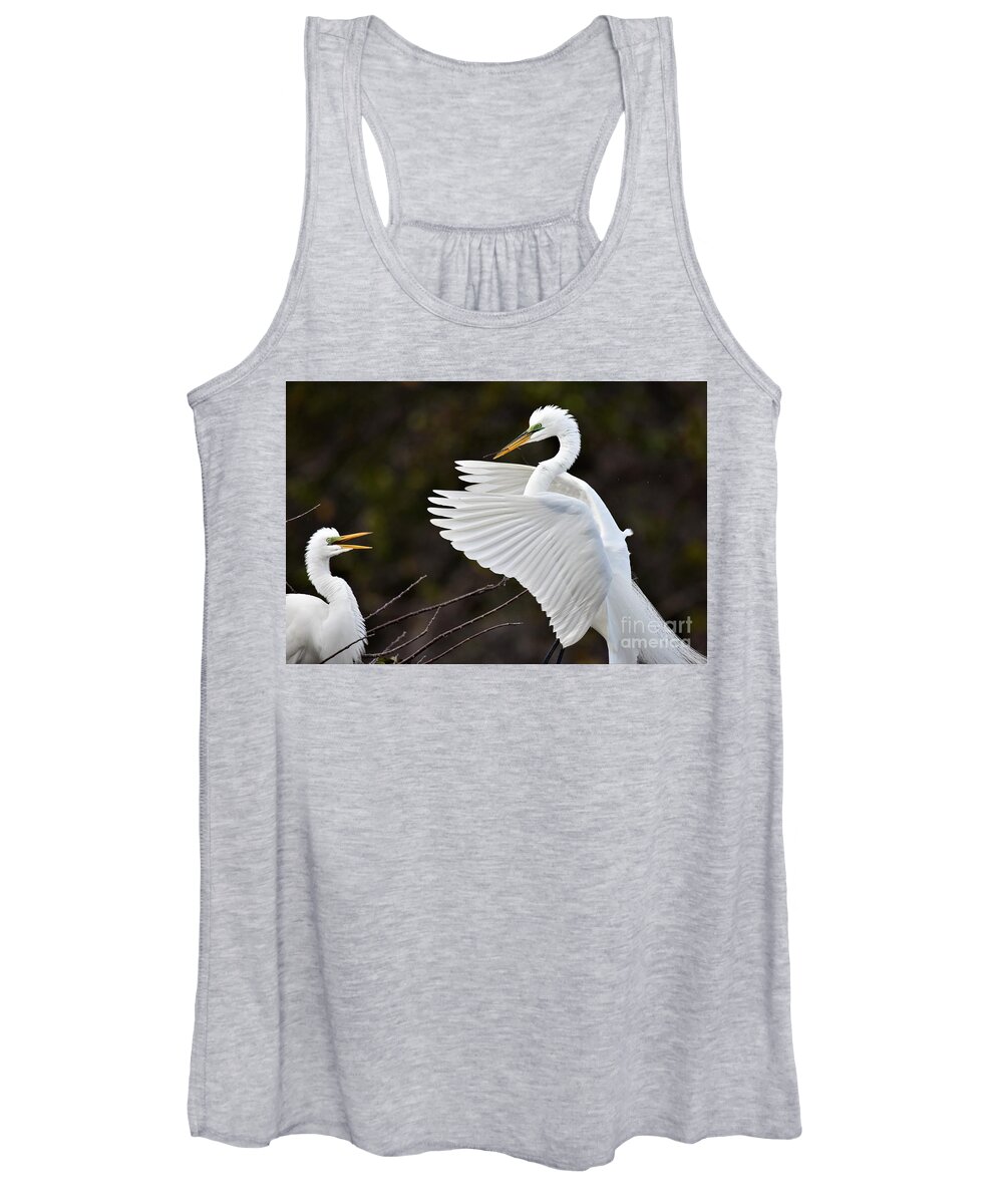 Great Egrets Nesting Women's Tank Top featuring the photograph Nest For Two by Julie Adair