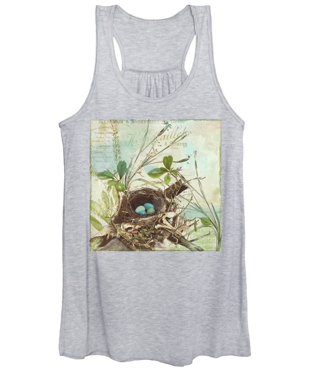 Bird Nest Women's Tank Top featuring the painting Nesting I by Mindy Sommers