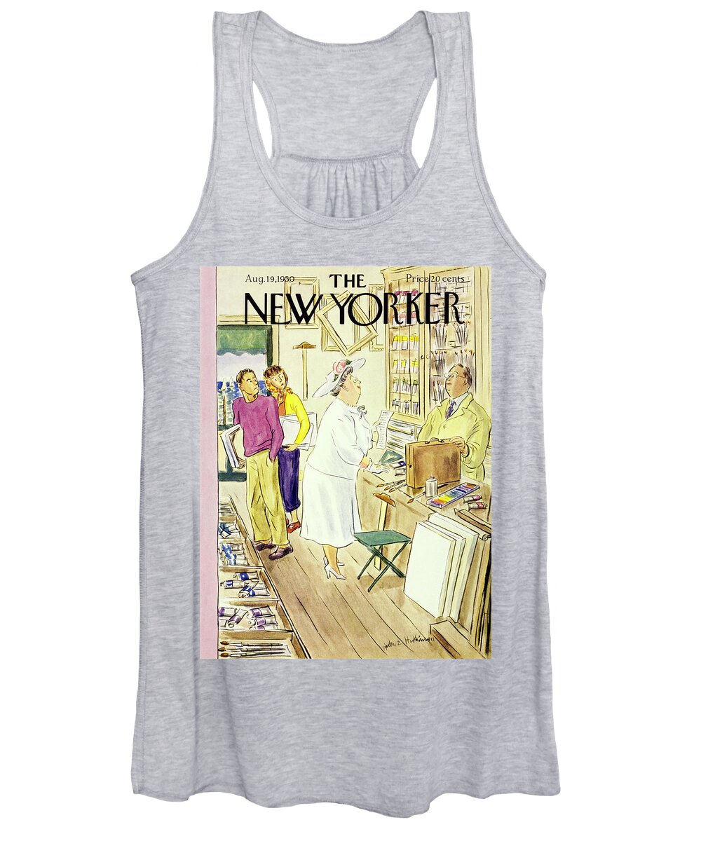 Matron Women's Tank Top featuring the painting New Yorker August 19 1950 by Helene E Hokinson
