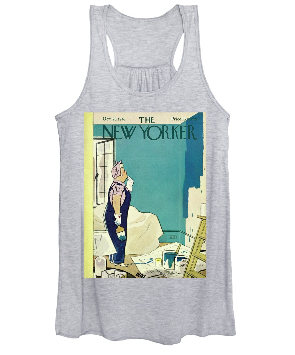 Woman Women's Tank Top featuring the painting New Yorker October 23 1943 by Leonard Dove