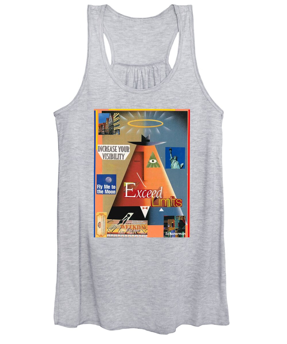 Collage Art Women's Tank Top featuring the mixed media No Limits by Susan Schanerman
