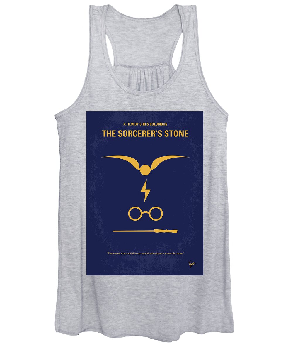 Hp - Sorcerers Stone Women's Tank Top featuring the digital art No101-1 My HP - SORCERERS STONE minimal movie poster by Chungkong Art