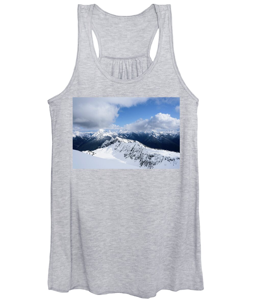 Mountains Women's Tank Top featuring the digital art North Cascade Mountains by Michael Lee