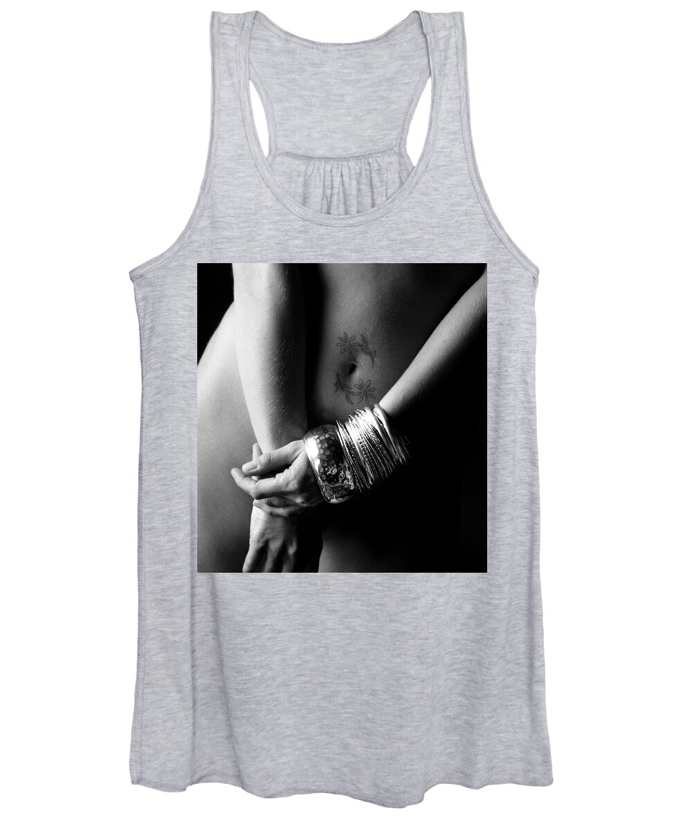 Female Women's Tank Top featuring the photograph Nude Tattoo and Bangles by Jennifer Wright