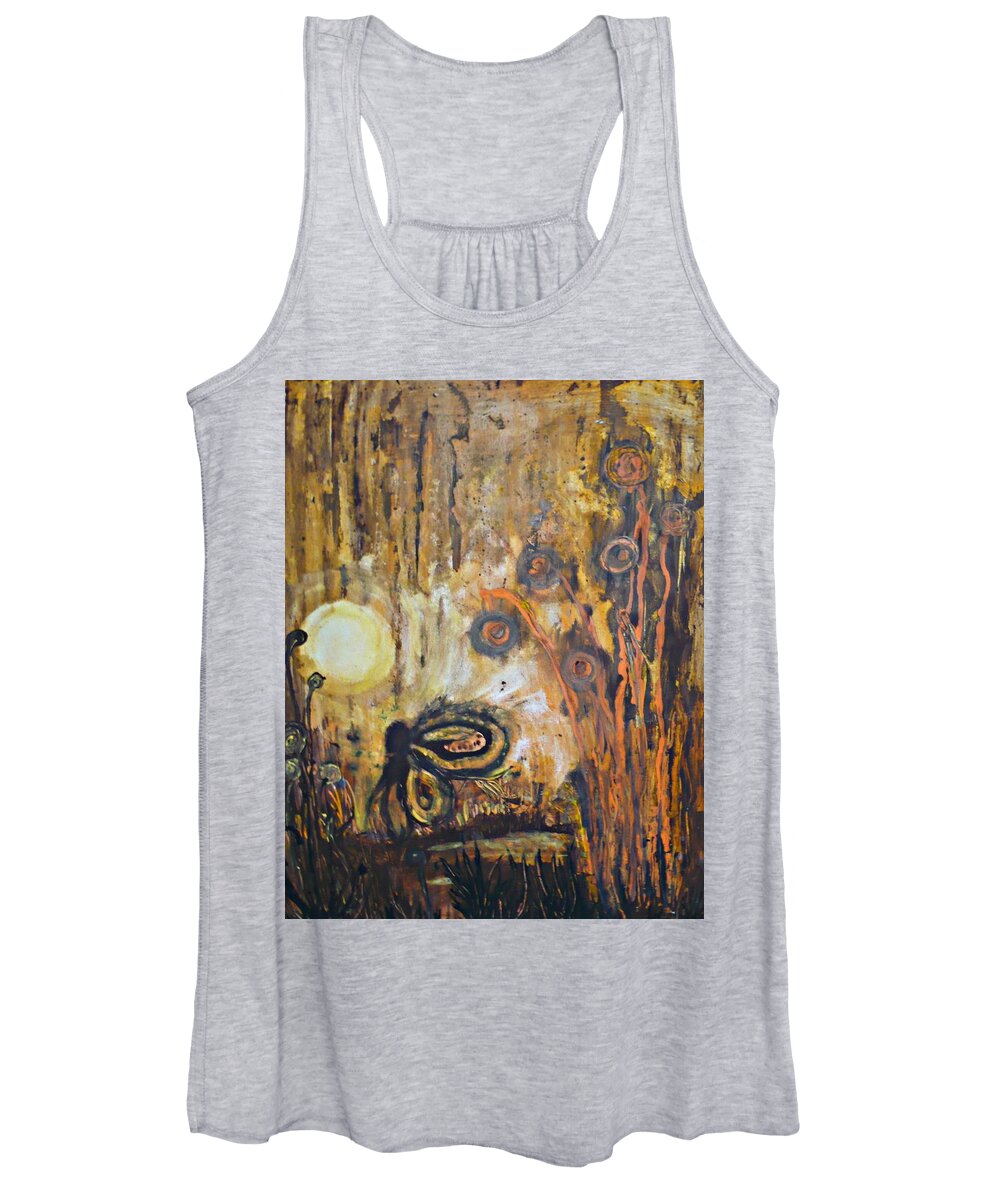 Nymph Women's Tank Top featuring the painting Nymph In the woods by 'REA' Gallery