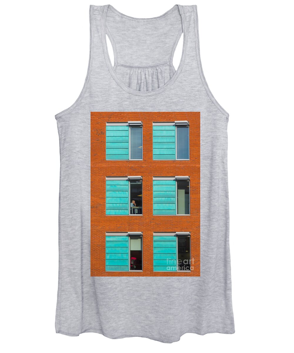 Office Women's Tank Top featuring the photograph Office windows by Colin Rayner