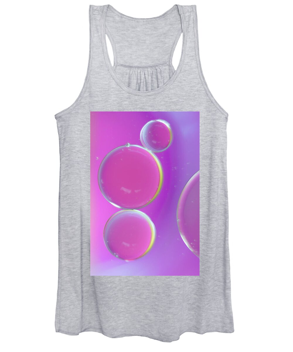 Water Women's Tank Top featuring the photograph Oil on water abstract by Andy Myatt