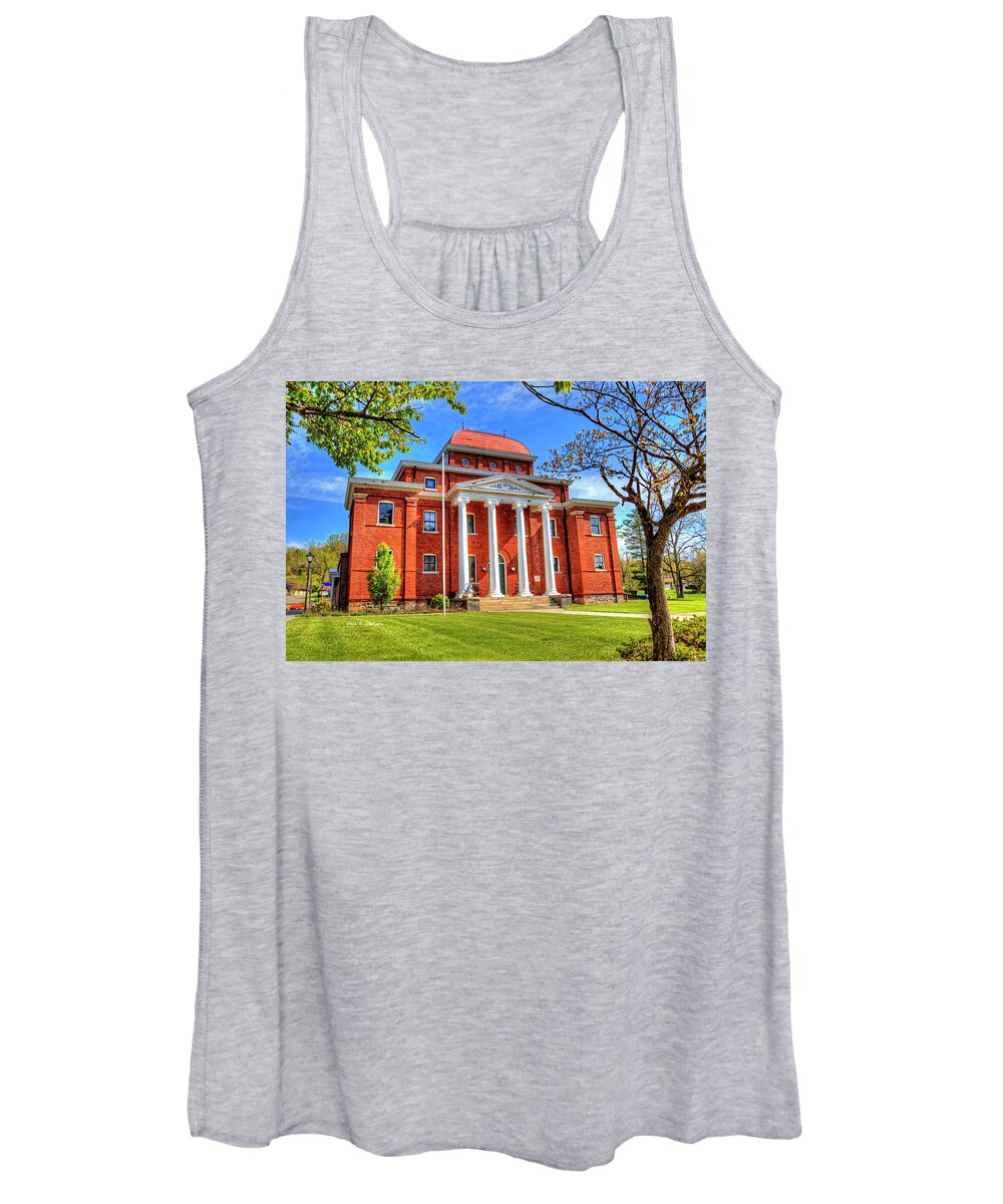 Courthouse Women's Tank Top featuring the photograph Old Ashe Courthouse by Dale R Carlson